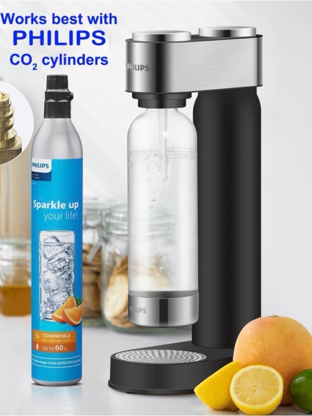 Philips Sparkling Water Maker 
Cylinder NOT INCLUDED